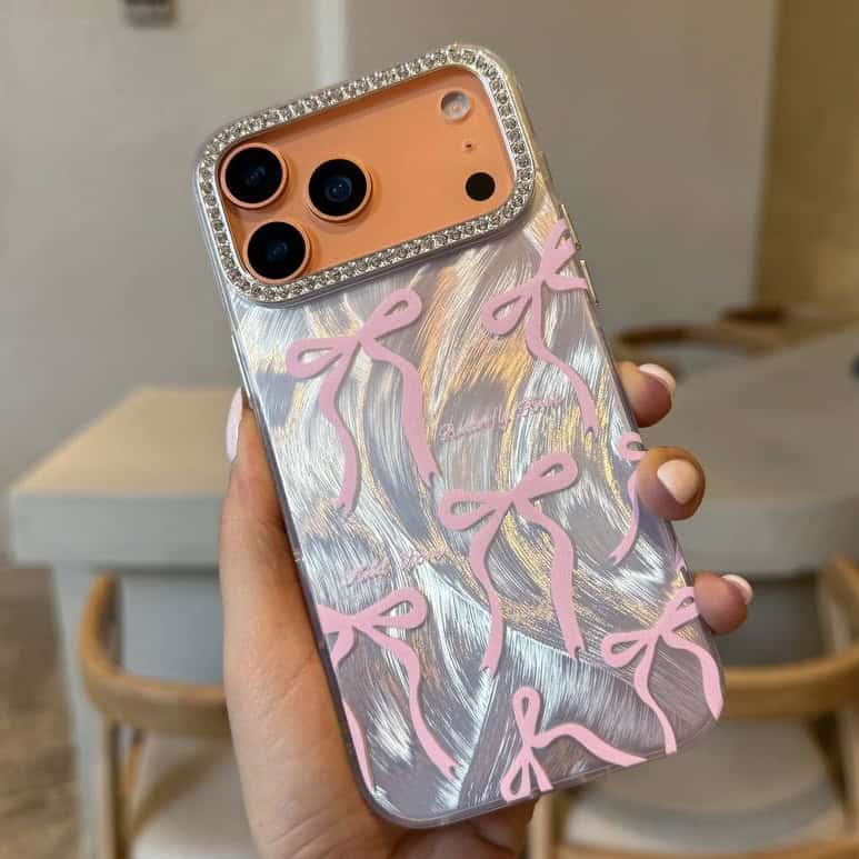 89a382 قاب گوشی دخترونه pink riboon c4164 - تصویر 1