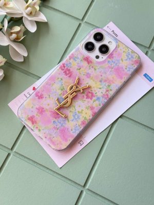 قاب گوشی YSL Pink Garden C2244 | قاب صورتی گل‌دار YSL - تصویر 2