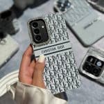 قاب White Christian Dior دور لنز نگین سامسونگ و شیائومی C2076 | قاب دیور نگین‌دار