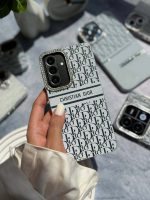 قاب White Christian Dior دور لنز نگین سامسونگ و شیائومی C2076 | قاب دیور نگیندار