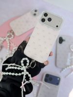 قاب گوشی Pink Bow C2276 | قاب صورتی پاپیونی با آویز - تصویر 2
