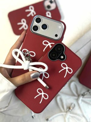 قاب گوشی چری پاپیون چرمی با آویز C2274 | قاب چرمی پاپیونی - تصویر 5