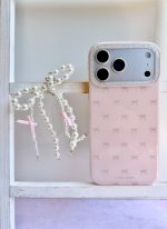 قاب گوشی Pink Bow C2276 | قاب صورتی پاپیونی با آویز - تصویر 5