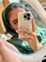 قاب آیفون White Christian Dior دور لنز نگین C2076 | قاب دیور نگین‌دار - تصویر 2
