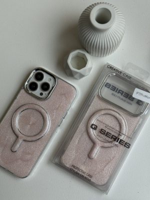 قاب صورتی شاینی با Mag Safe (کدC2288) - تصویر 2