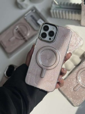 قاب صورتی شاینی با Mag Safe (کدC2288) - تصویر 3