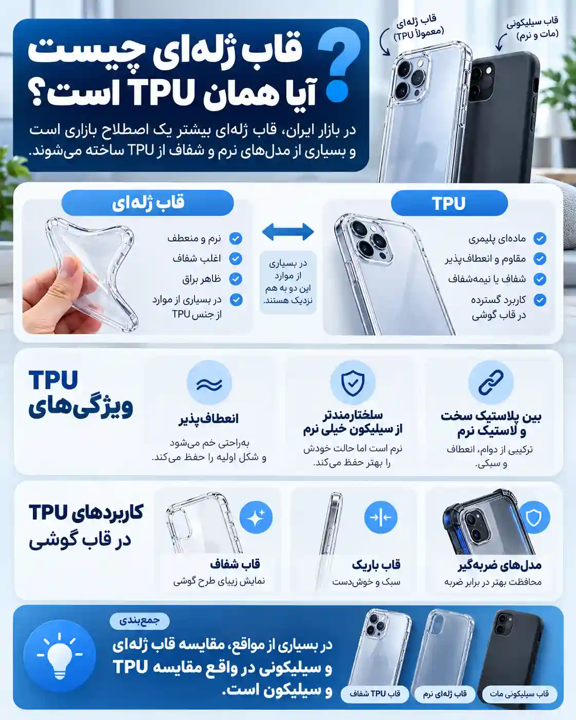 فرق قاب سیلیکونی و ژله‌ای