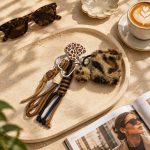 کیف آویز پلنگی قلب Charm Bag C4631