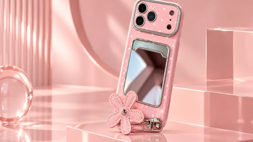 قاب آیفون Pink Mirror Strap تصویر 1