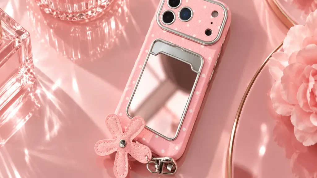 قاب آیفون Pink Mirror Strap تصویر 2