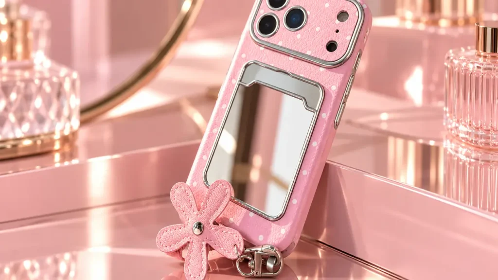 قاب آیفون Pink Mirror Strap تصویر 3