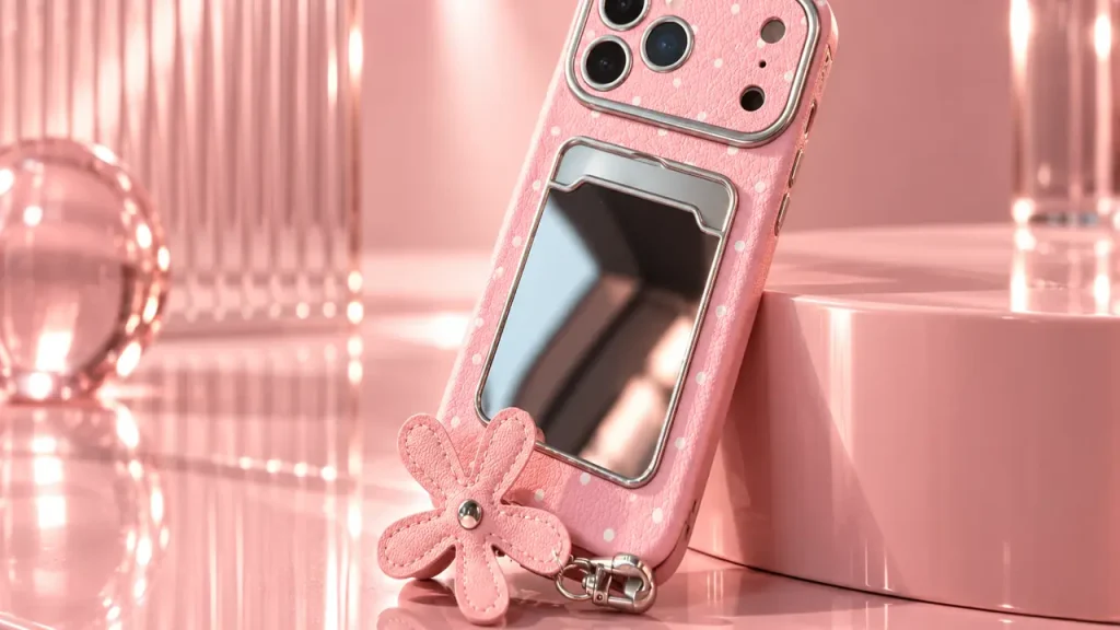 قاب آیفون Pink Mirror Strap تصویر 4